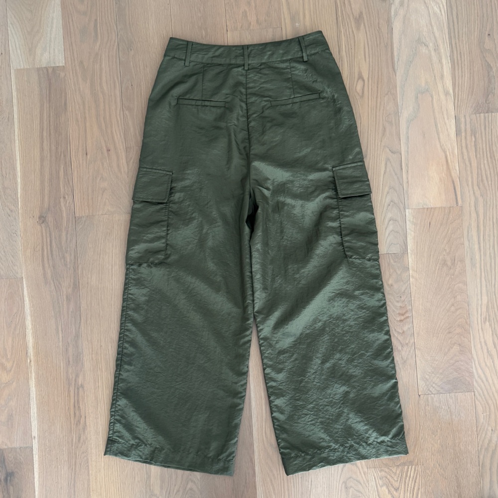 Tibi Olive Green Nylon Cargo Pants - Picture 3 of 9